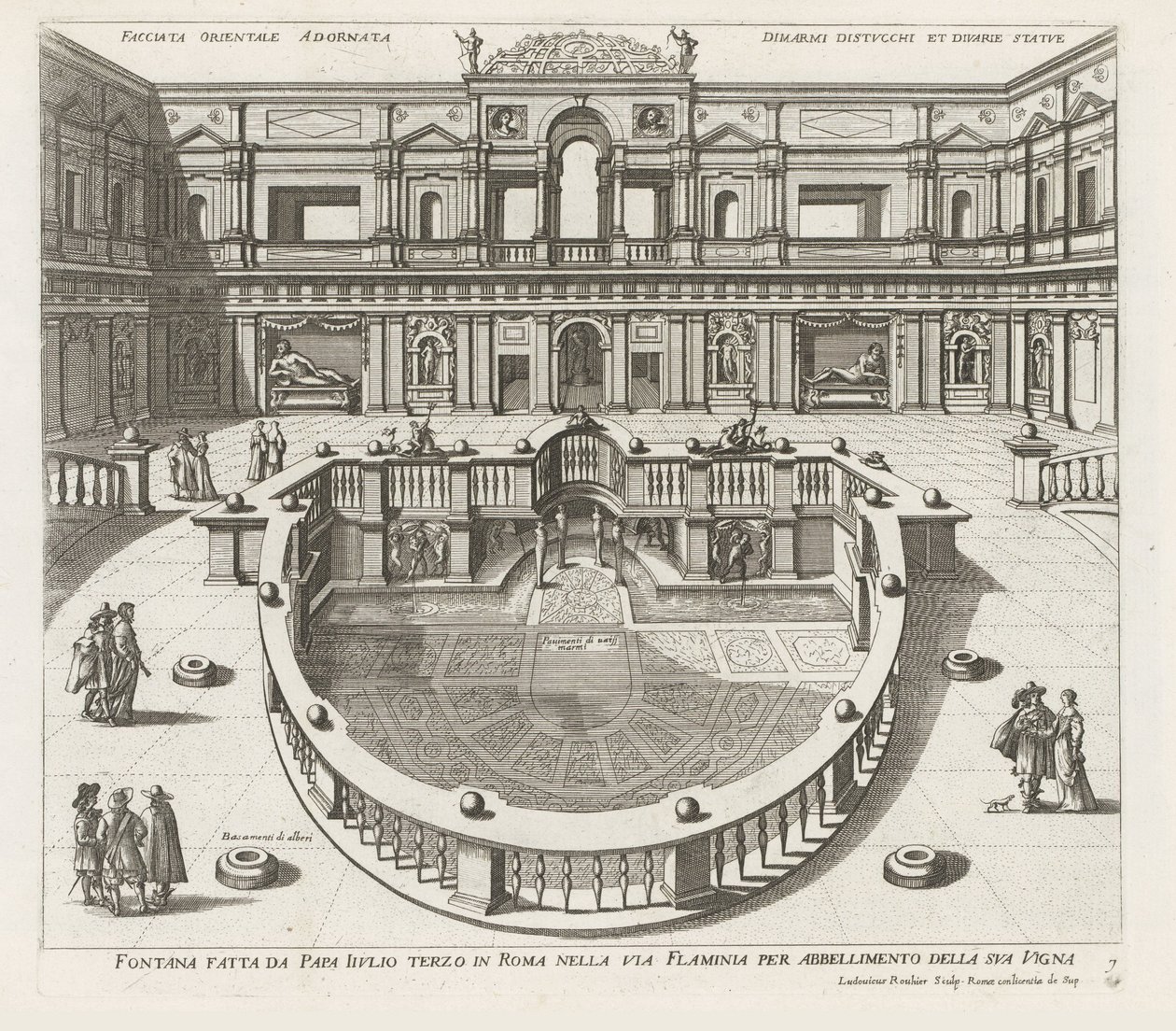 Ninfeo nella Villa Giulia a Roma (Le fontane nei palazzi e nei giardini di Roma) da Louis Rouhier