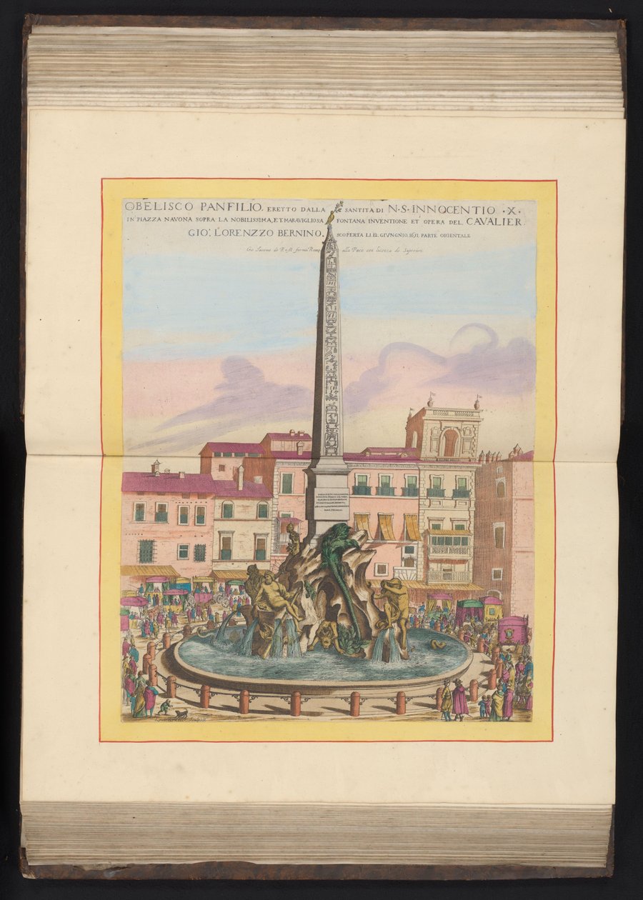 Fontana dei Quattro Fiumi a Roma (Obelisco Panfilio, eretto dalla santità di N. S. Innocenzo X) da Louis Rouhier