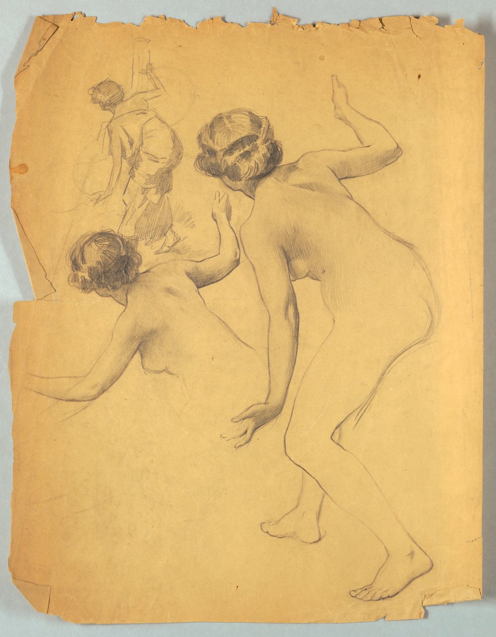 Studio di figura nuda piegata da Louis Schaettle