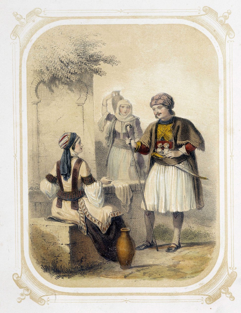 Abitanti della Grecia - in "Album du jeune voyageur", illustrato da Louis Lassalle da Louis Simon Lassalle