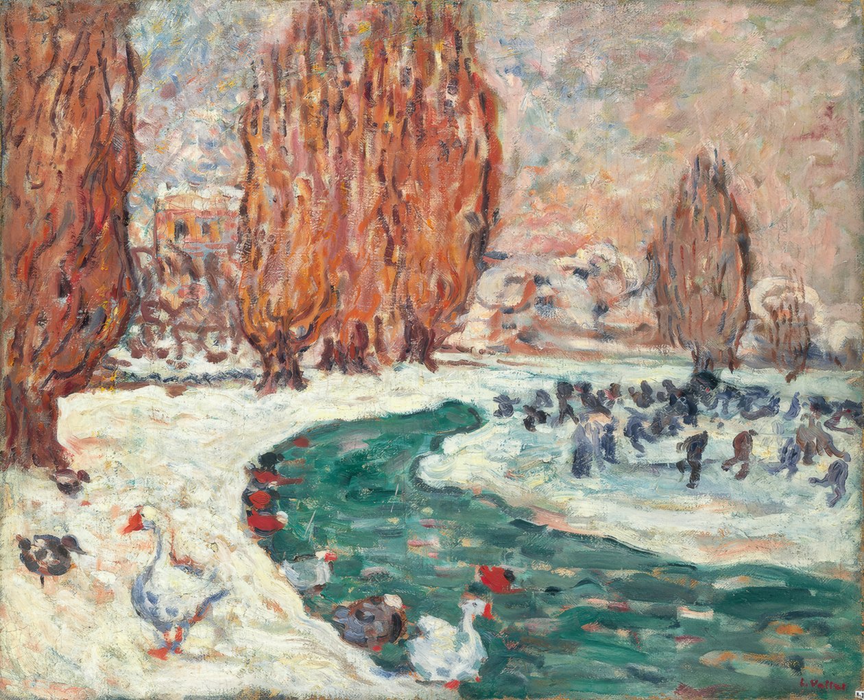 Pattinatori in inverno (Giardino del Petit Trianón di Versailles) () da Louis Valtat