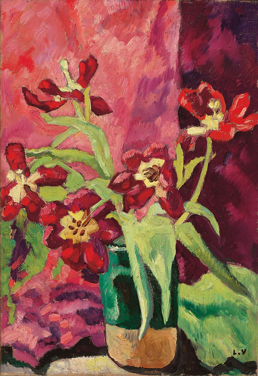 Vaso, tulipani rossi da Louis Valtat