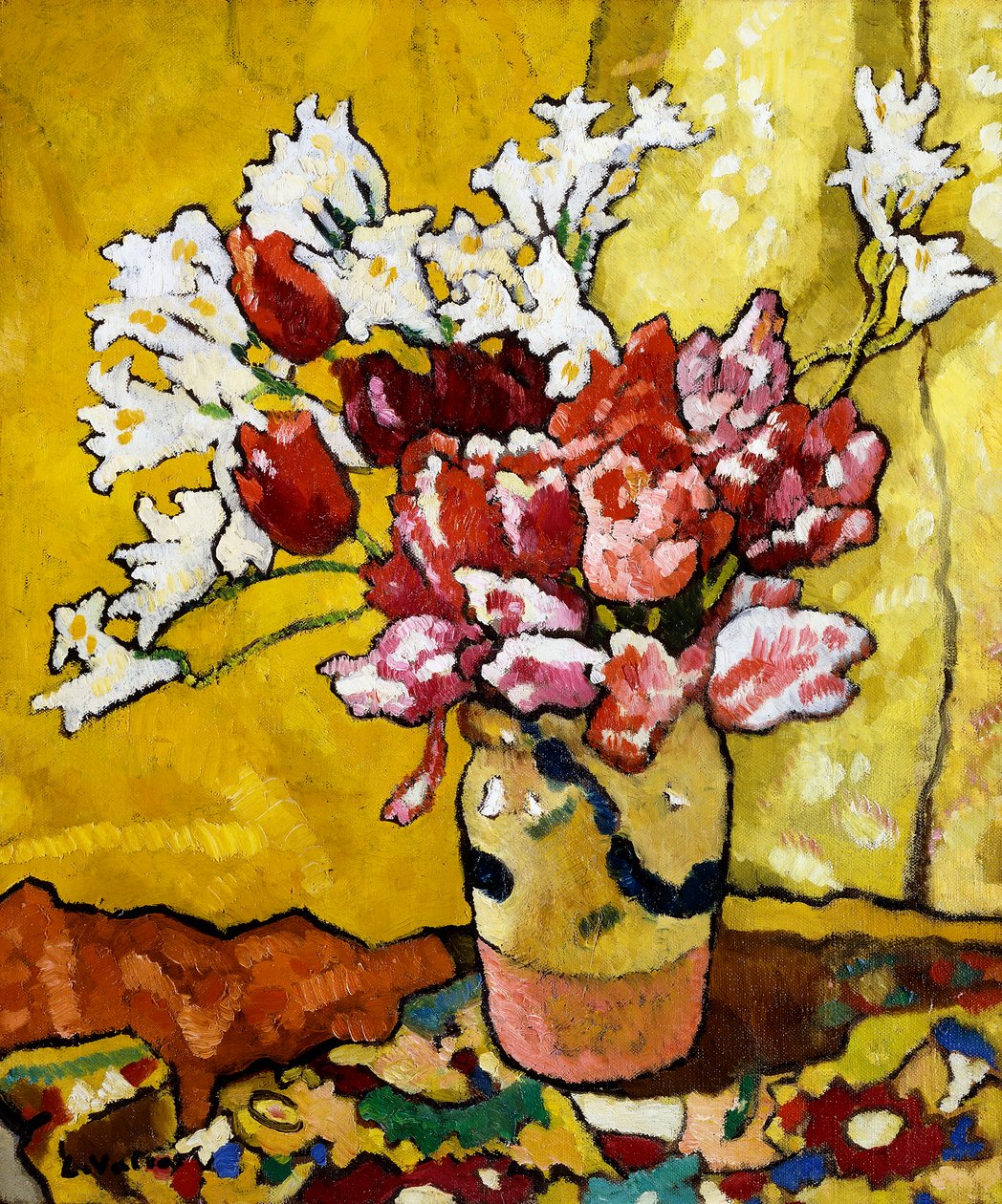 Vaso, Tulipani e Fiori Bianchi da Louis Valtat