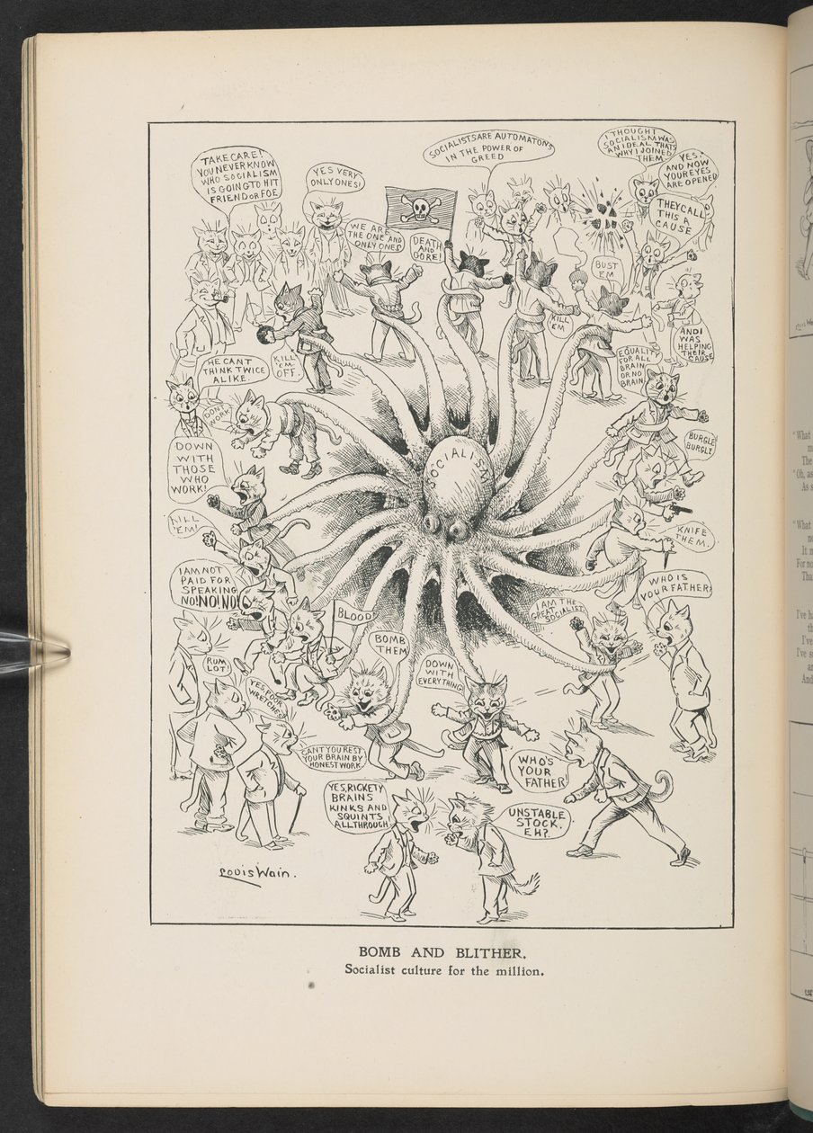 Socialismo, da p.46, Louis Wain Annual da Louis Wain