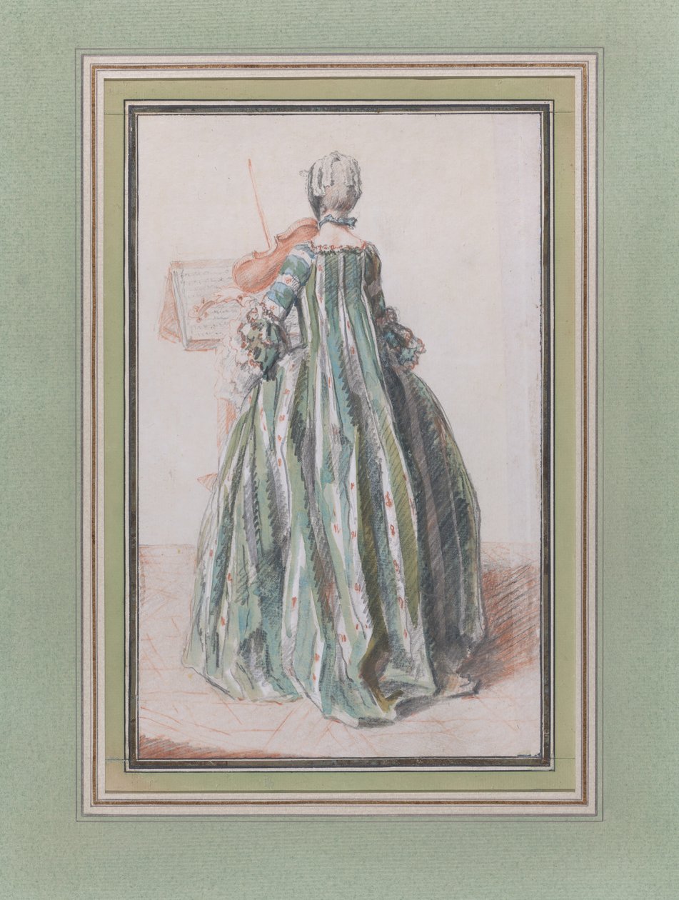 Donna che suona il violino, vista da dietro da Louis de Carmontelle