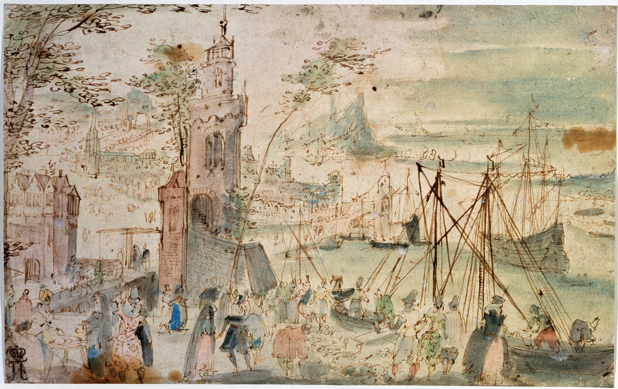 Veduta del porto da Louis de Caullery