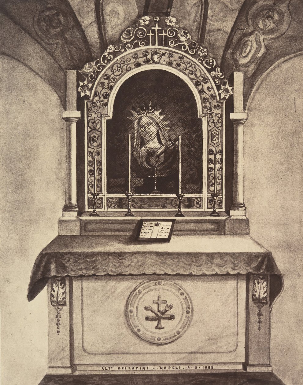 XIIIe Stazione. Gesù è rimesso tra le mani di sua madre. Questo altare è costruito..., 1860 o dopo da Louis de Clercq