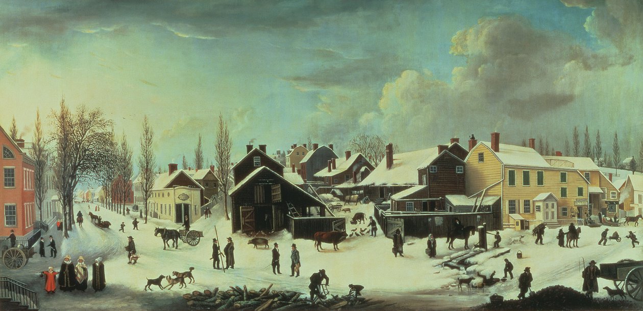 Scena invernale a Brooklyn, c.1817 da Louisa Ann Coleman