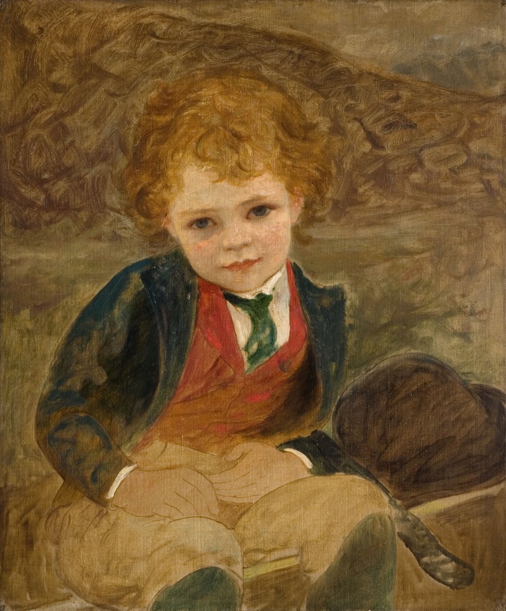 Studio di un ragazzo seduto in una carriola, 1890 da Louisa Starr