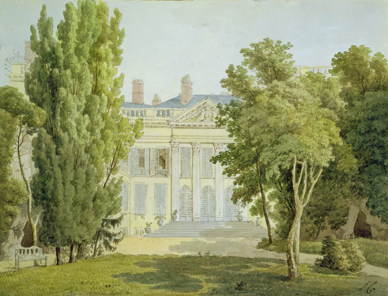 Veduta della Maison de la Reine, Parigi, 1811 da Louise Cochelet