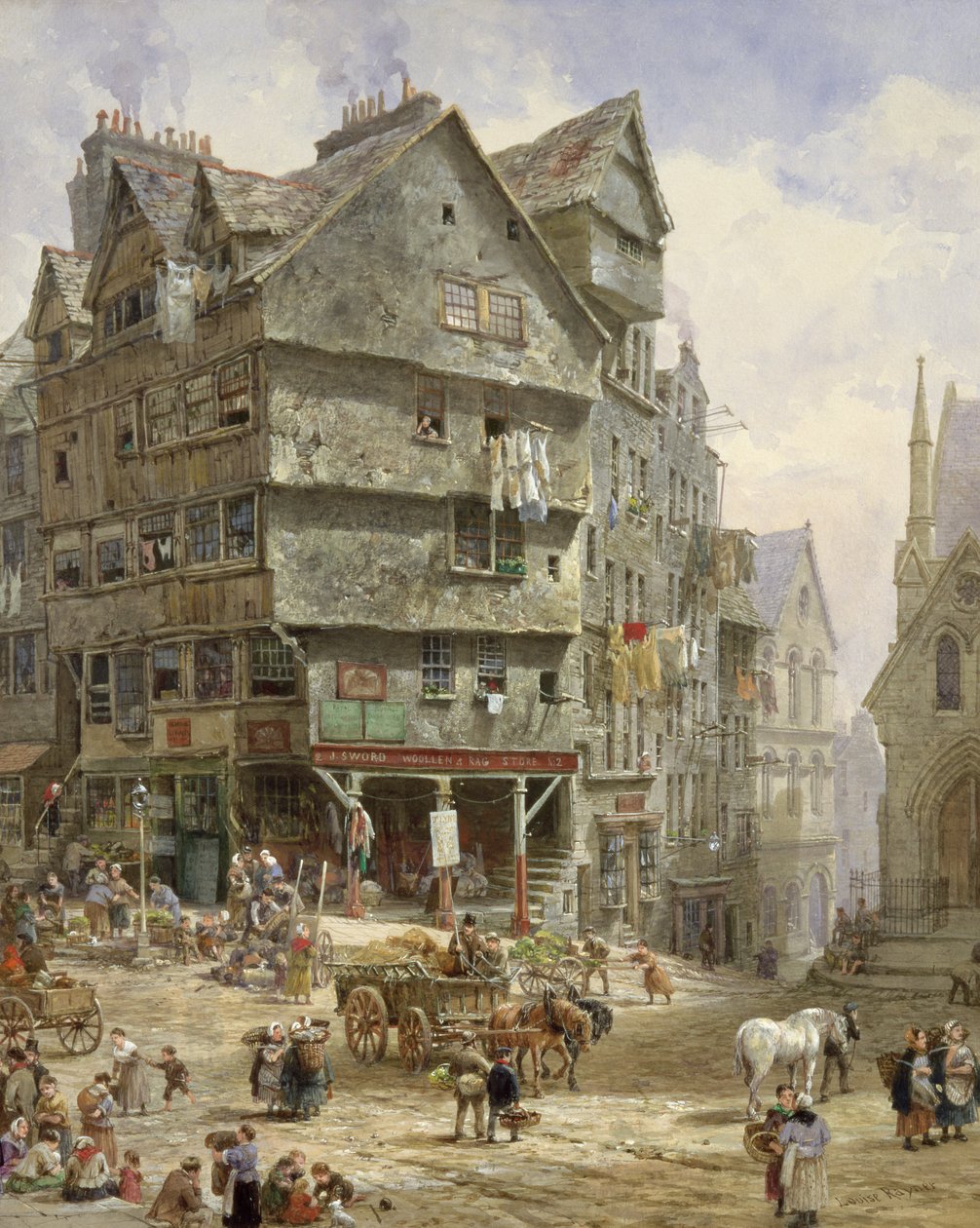 La High Street dal West Bow, Edimburgo da Louise Ingram Rayner