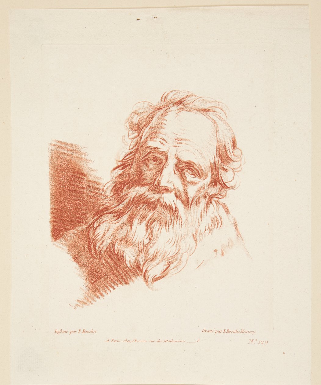 Ritratto di un vecchio di fronte da Louise Rosalie Hémery