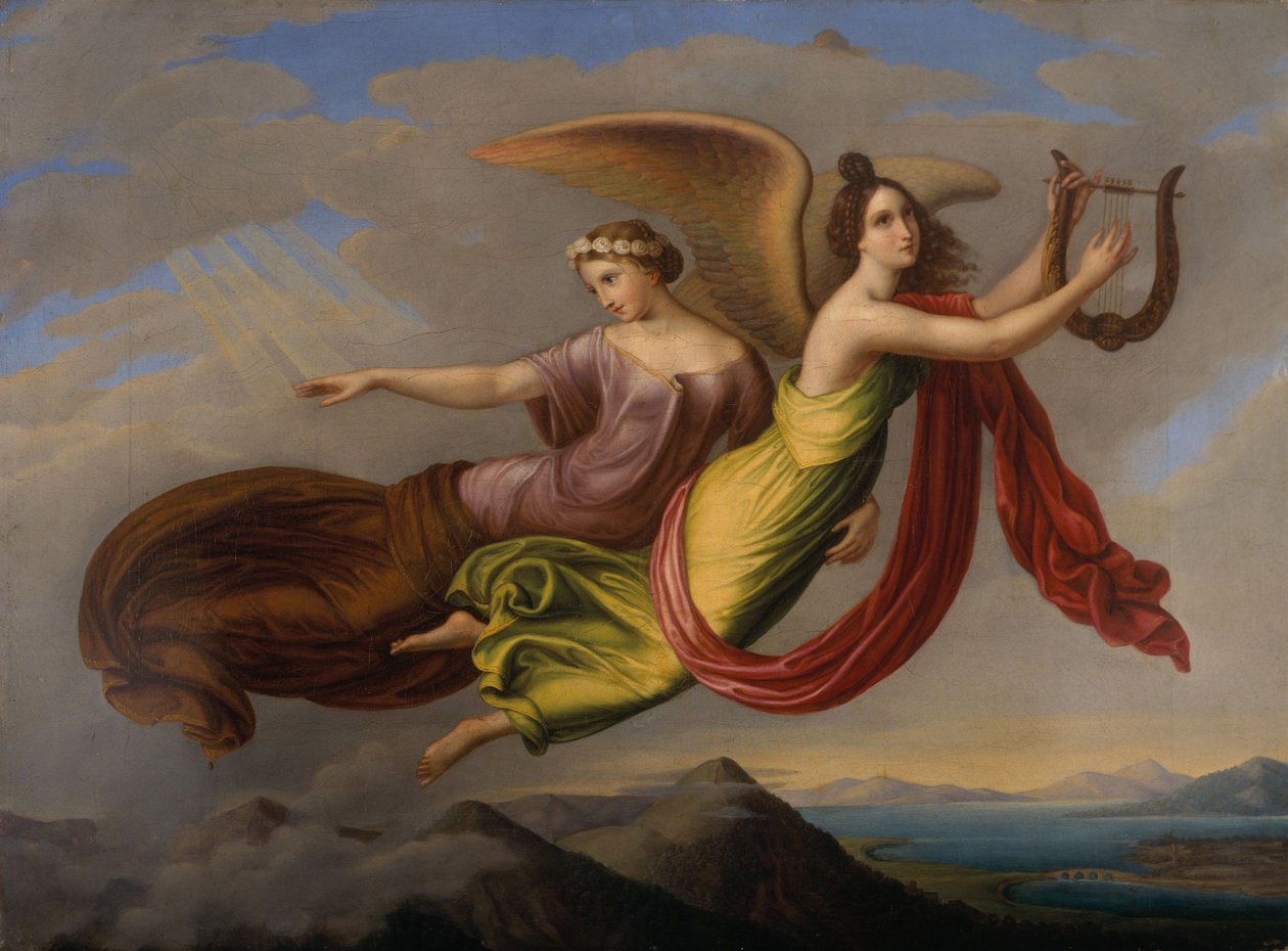 Memoria e immaginazione, 1830 circa (olio su tela) da Louise Seidler
