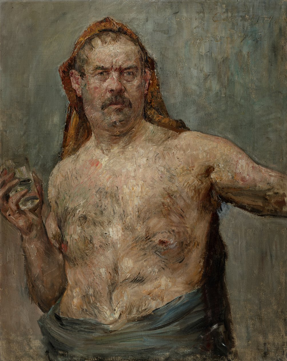 Autoritratto con un bicchiere da Lovis Corinth