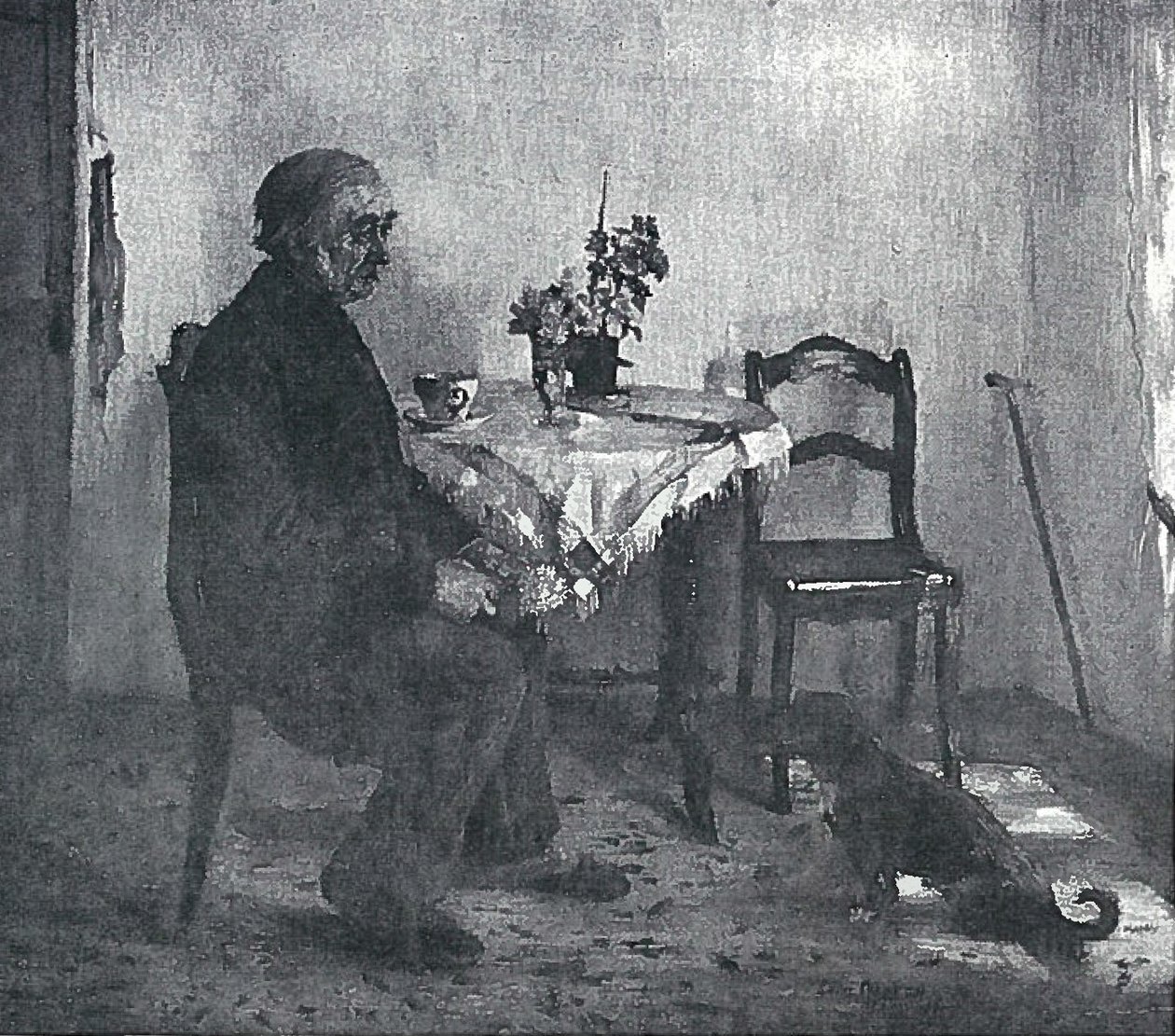 Vecchio uomo nella stanza da Lovis Corinth