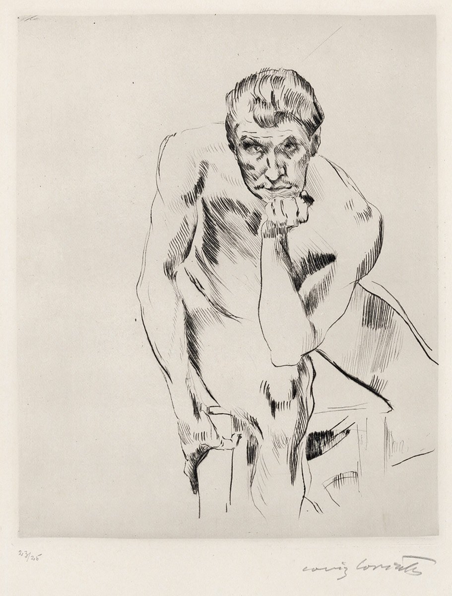 Uomo seduto nudo, pensieroso da Lovis Corinth