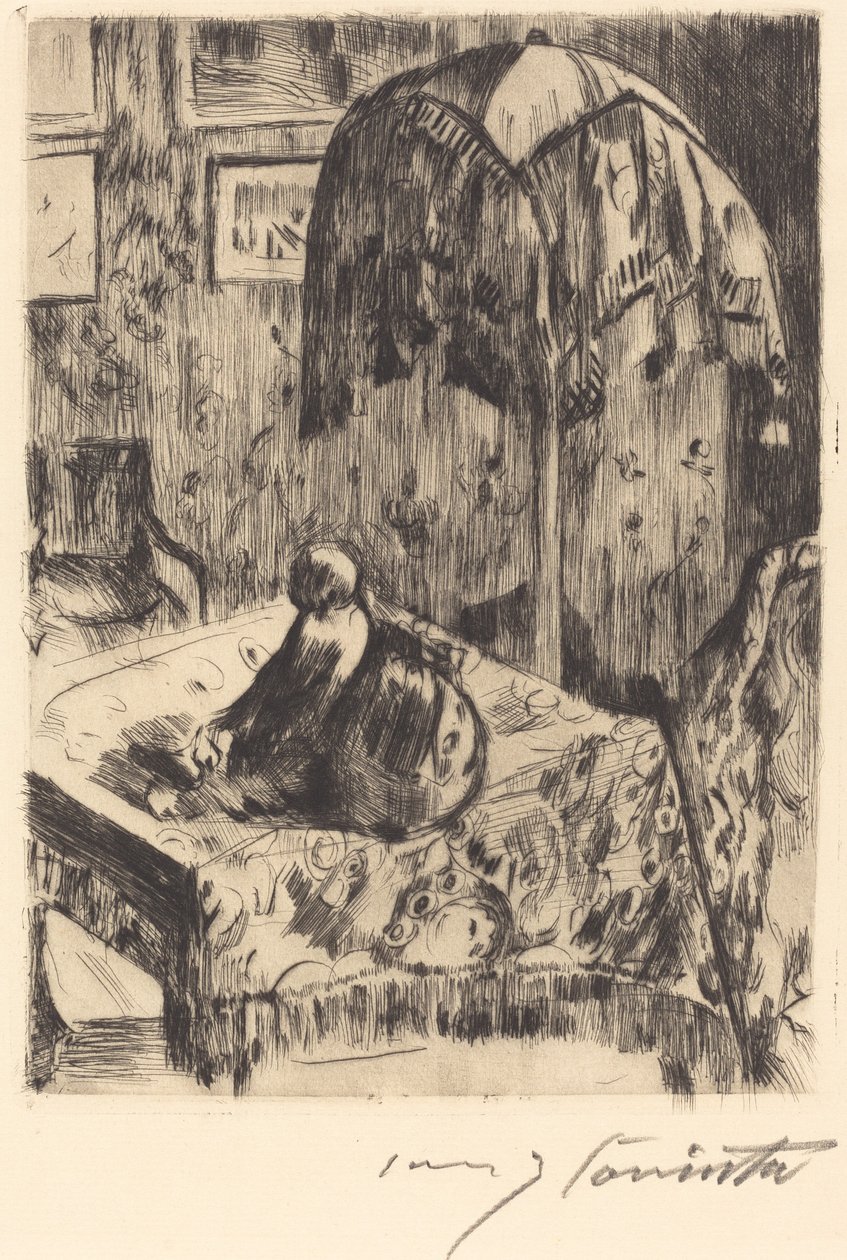 Interno con lampada da terra, 1916 da Lovis Corinth