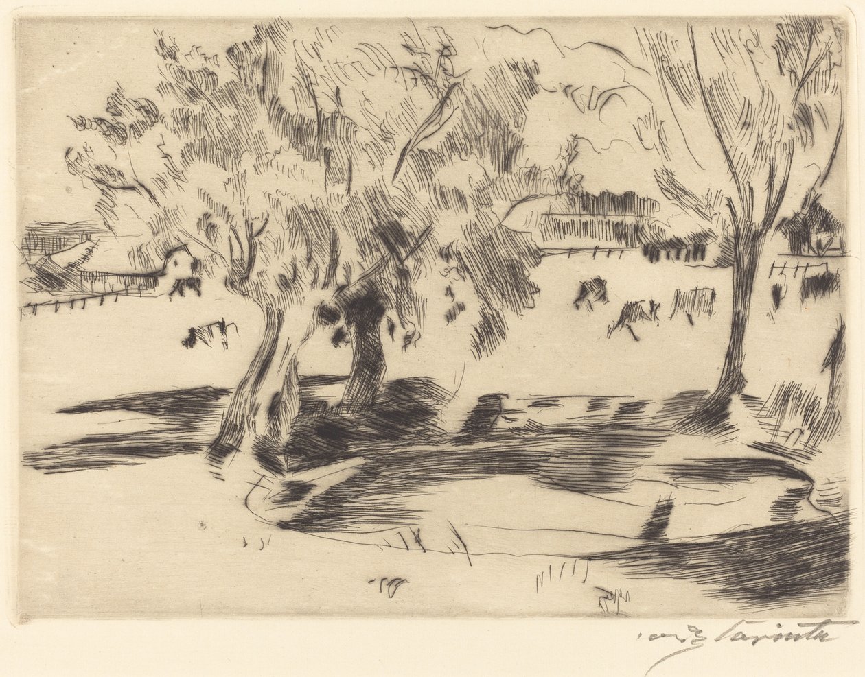 Paesaggio con mucche da Lovis Corinth