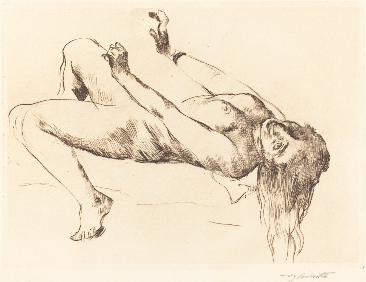Nudo femminile reclinato (studio) da Lovis Corinth