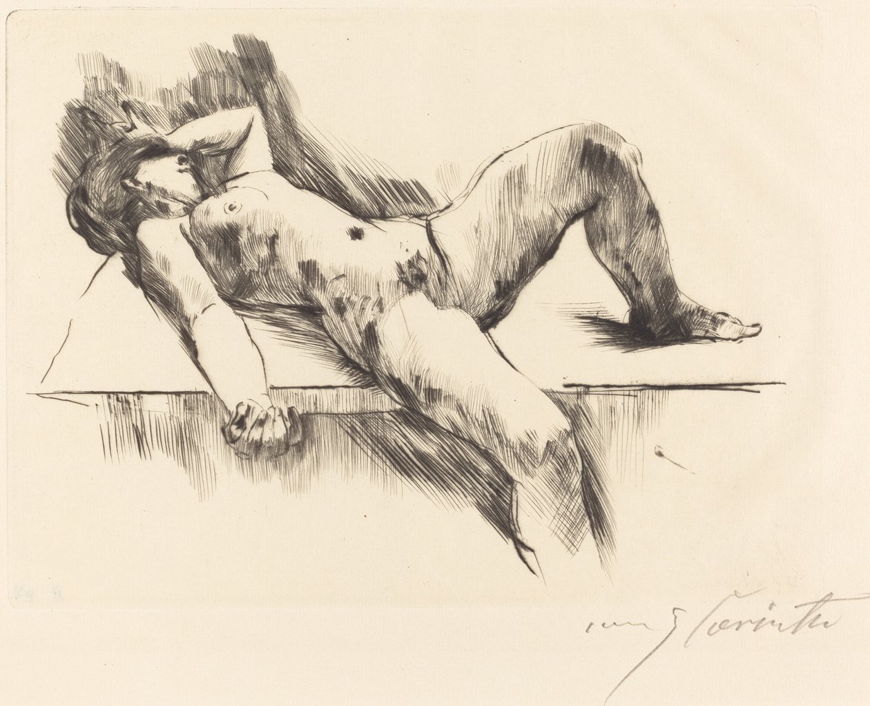 Nudo femminile reclinato III da Lovis Corinth