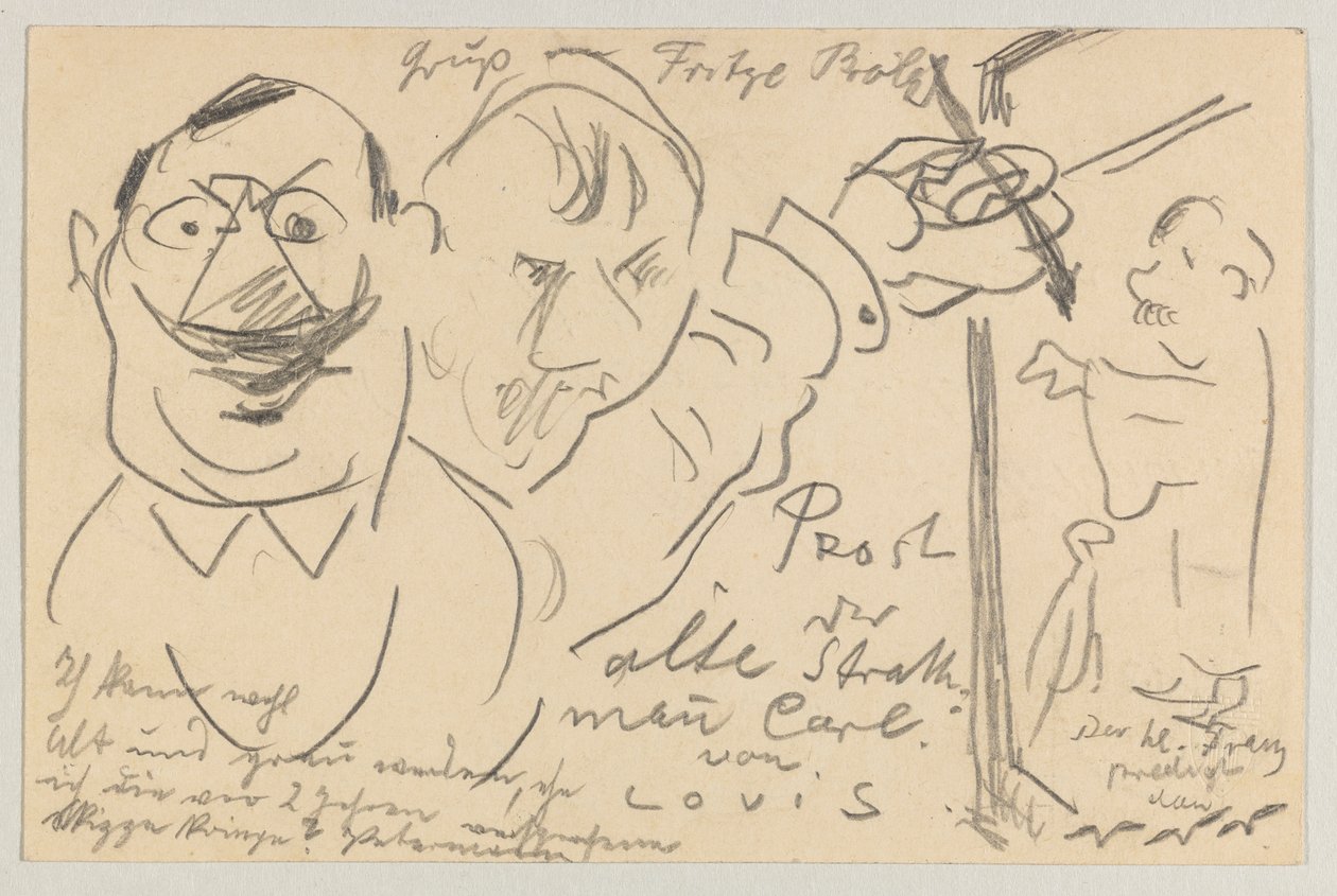 Lovis Corinth a Carl Strathmann: Cartolina, timbro postale 10 agosto 1904 da Lovis Corinth
