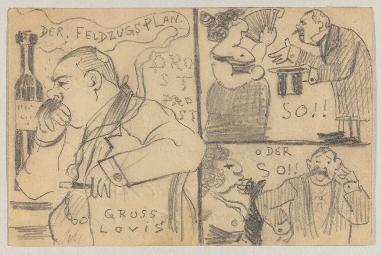 Lovis Corinth a Carl Strathmann: Cartolina, timbro postale 12 dicembre 1898 da Lovis Corinth