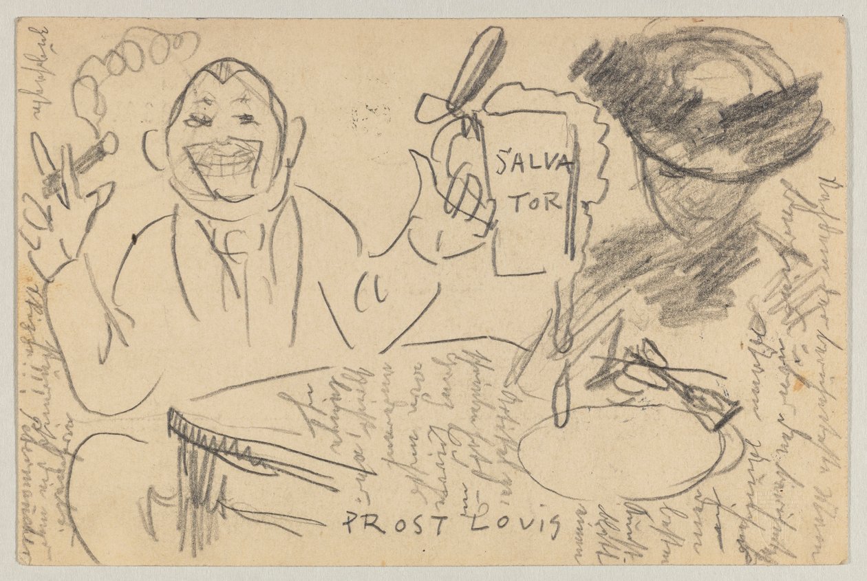 Lovis Corinth a Carl Strathmann: Cartolina, timbro postale 13 marzo 1903 da Lovis Corinth