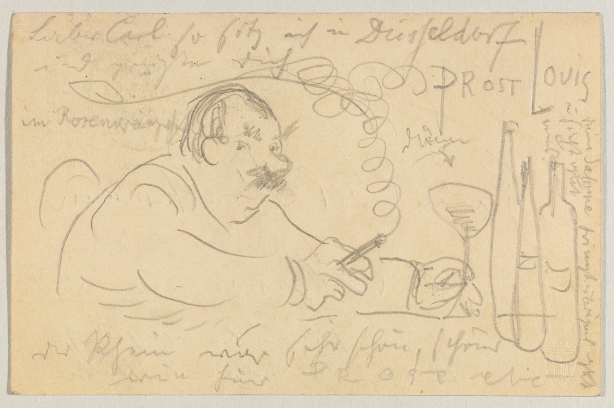 Lovis Corinth a Carl Strathmann: Cartolina, timbro postale 13 settembre 1907 da Lovis Corinth