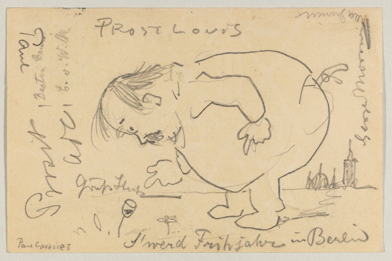 Lovis Corinth a Carl Strathmann: Cartolina, timbro postale 1 aprile 1908 da Lovis Corinth