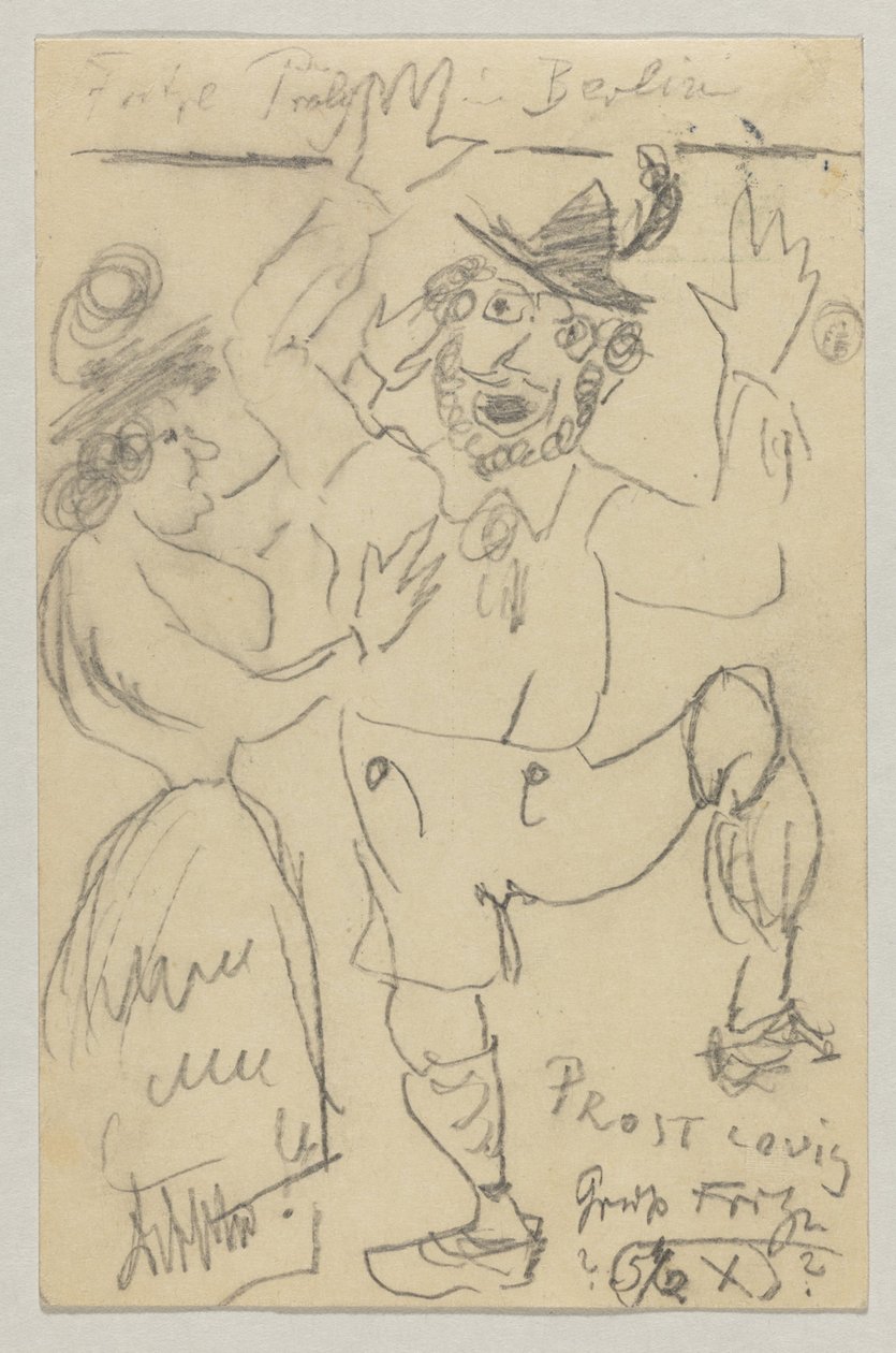 Lovis Corinth a Carl Strathmann: Cartolina, timbro postale 25 febbraio 1904 da Lovis Corinth