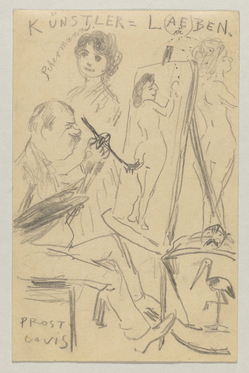 Lovis Corinth a Carl Strathmann: Cartolina, timbro postale 25 giugno 1904 da Lovis Corinth