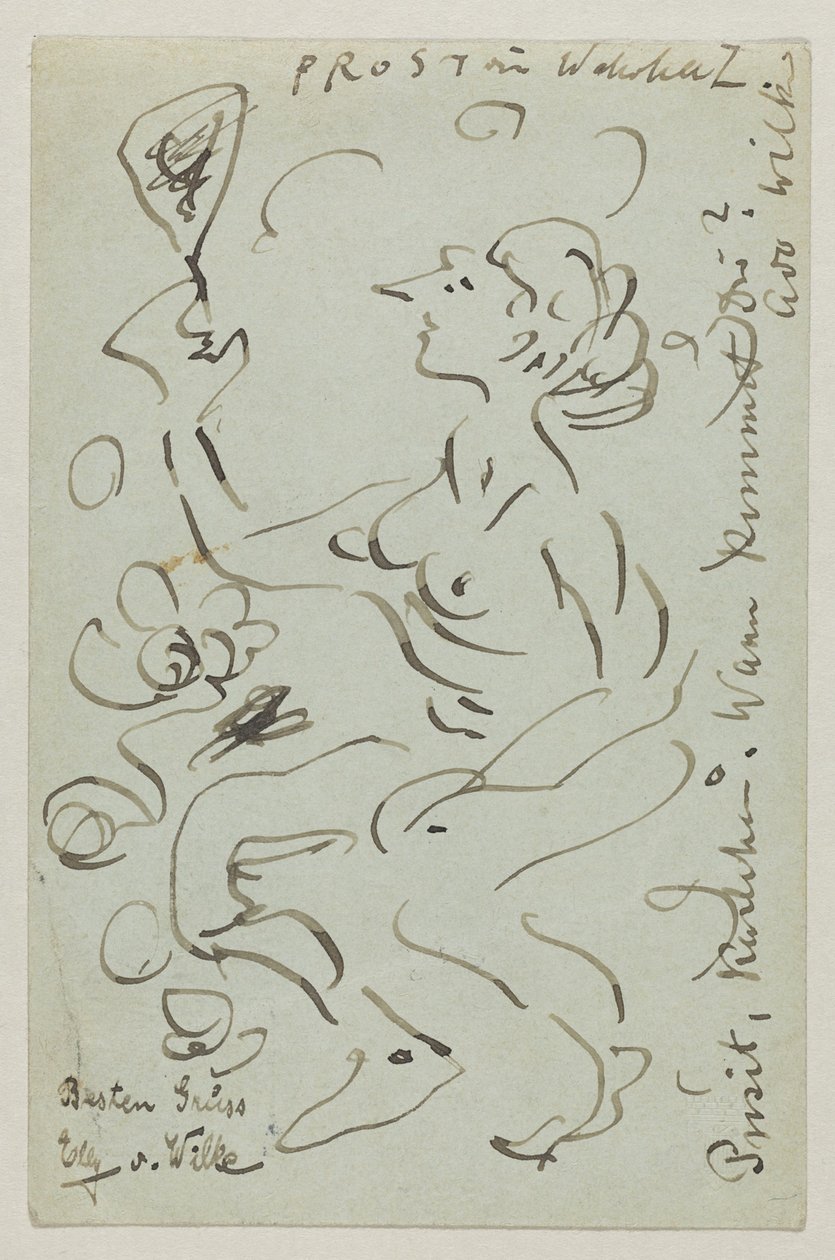 Lovis Corinth a Carl Strathmann: Cartolina, timbro postale 25 marzo 1906 da Lovis Corinth