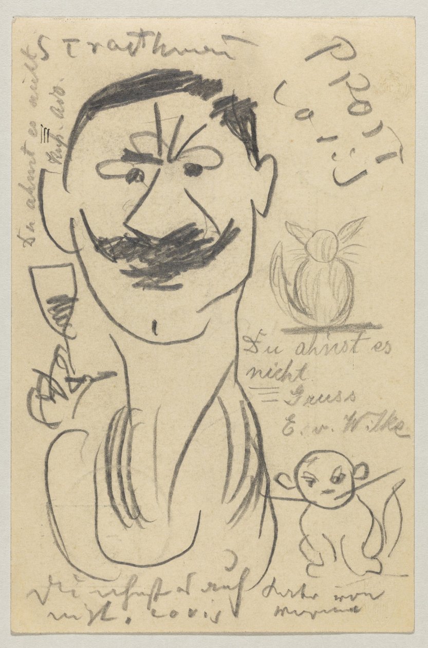Lovis Corinth a Carl Strathmann: Cartolina, timbro postale 29 marzo 1904 da Lovis Corinth