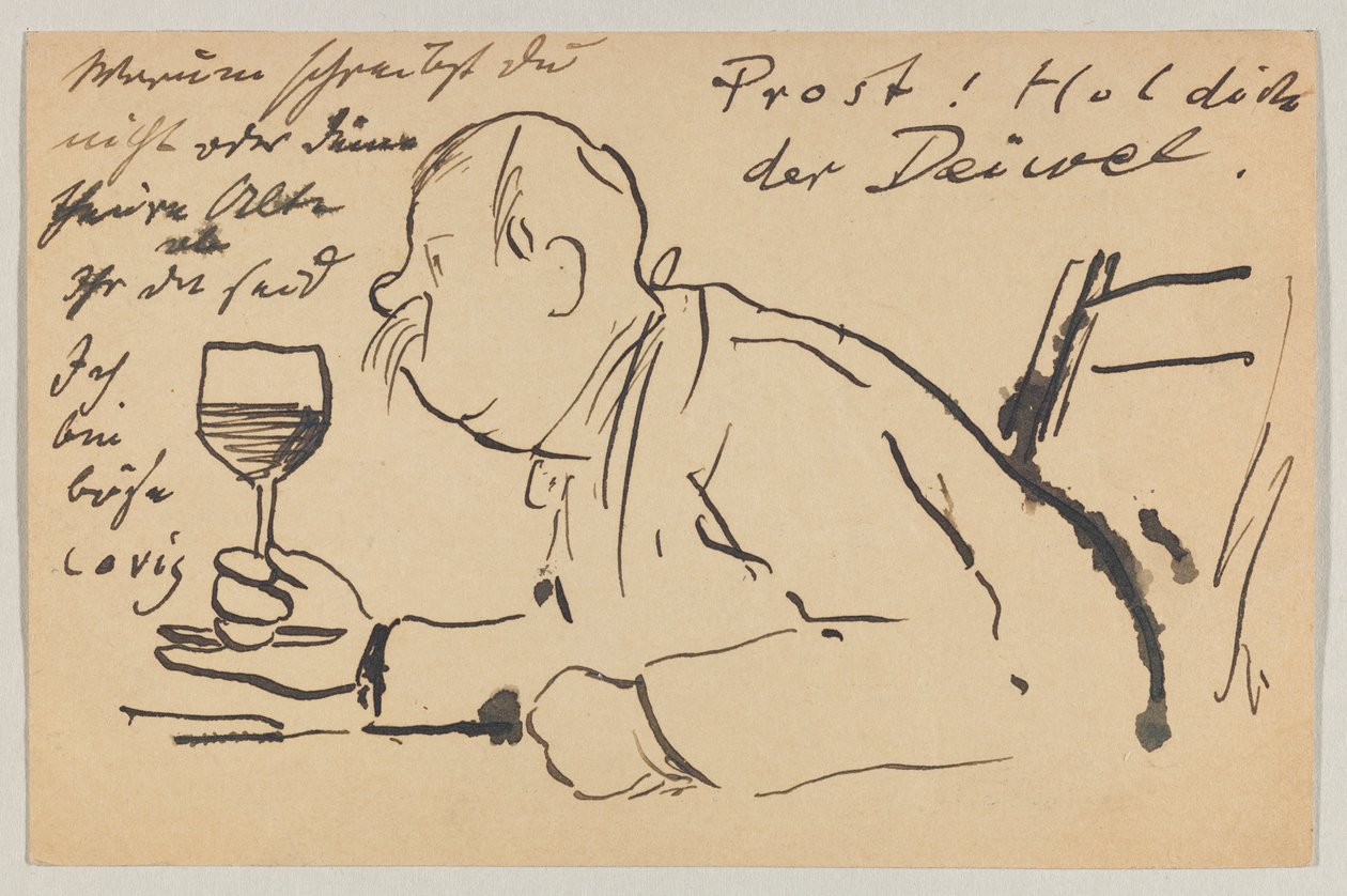 Lovis Corinth a Carl Strathmann: Cartolina, timbro postale 2 settembre 1902 da Lovis Corinth
