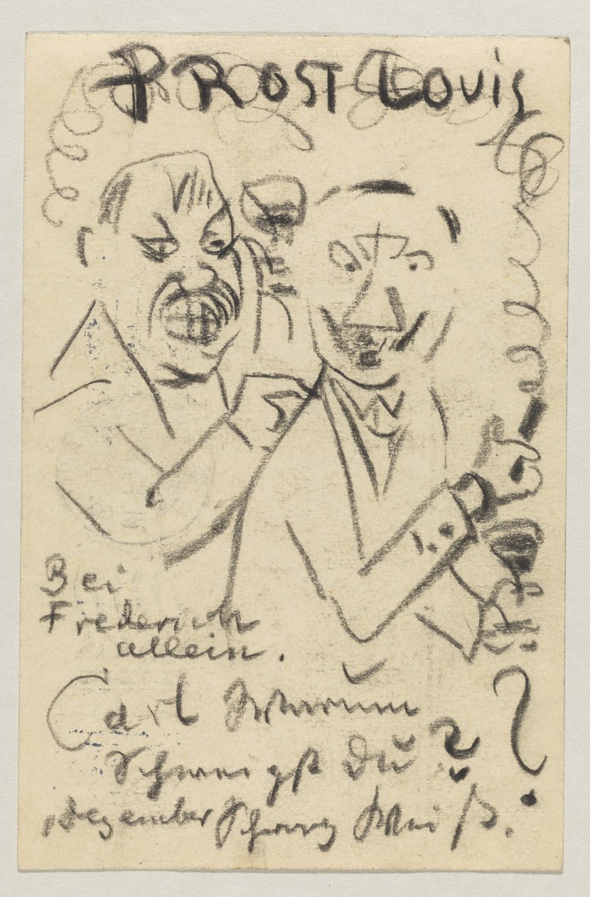 Lovis Corinth a Carl Strathmann: Cartolina, timbro postale 30 ottobre 1907 da Lovis Corinth