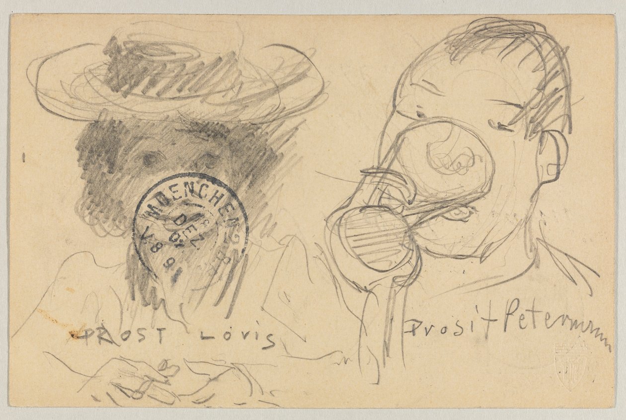 Cartolina, timbro postale fronte 17 dicembre 1902 da Lovis Corinth