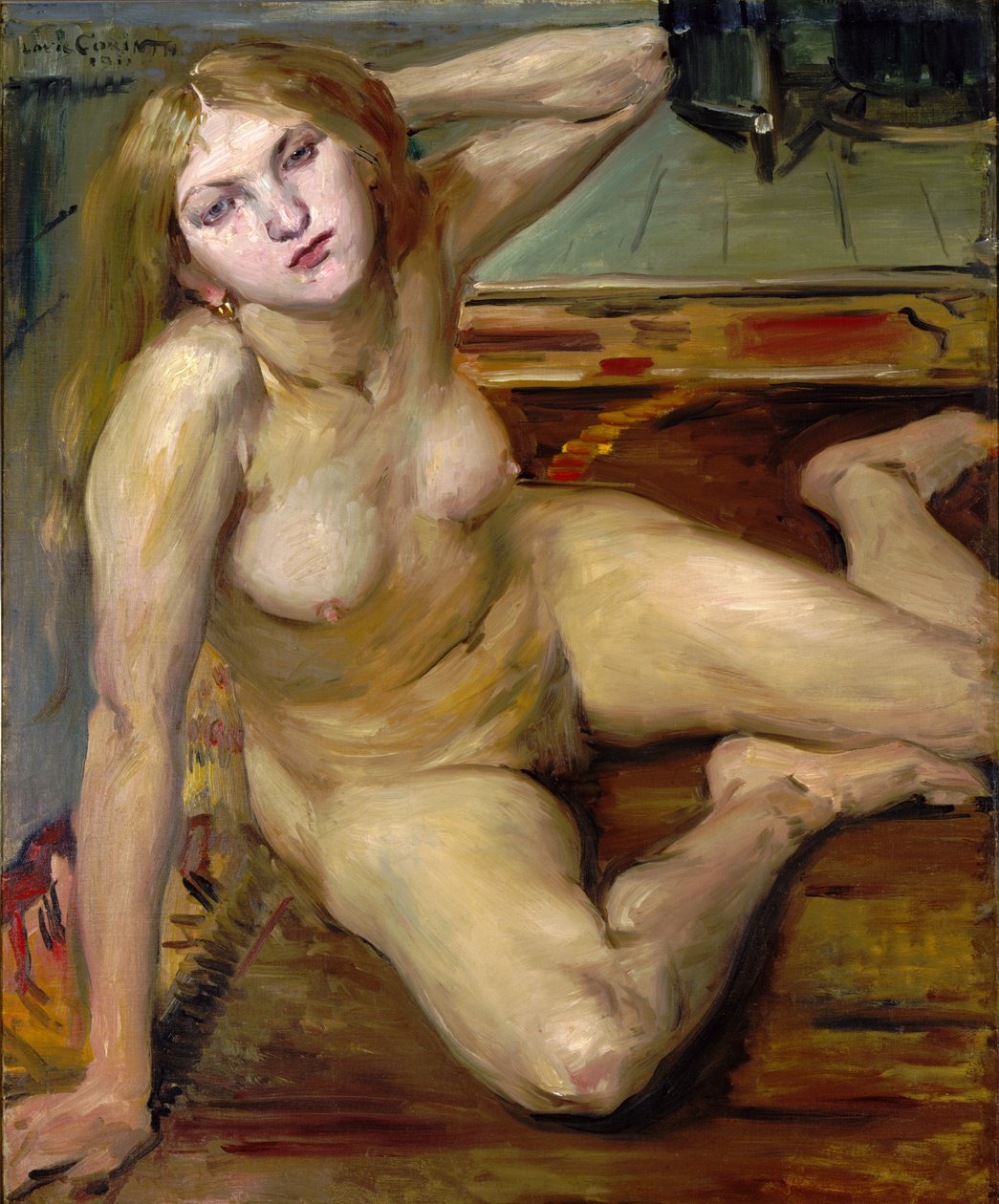 Ragazza nuda su un tappeto da Lovis Corinth