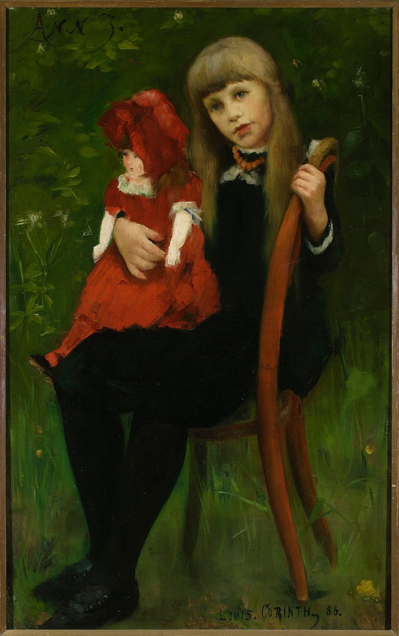 Ritratto di Anna Schaumburg con bambola da Lovis Corinth