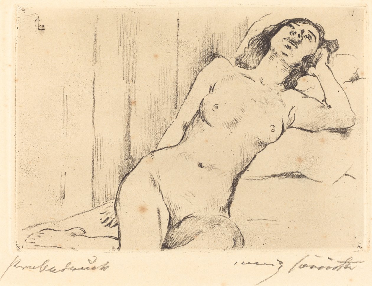 Nudo femminile reclinato da Lovis Corinth