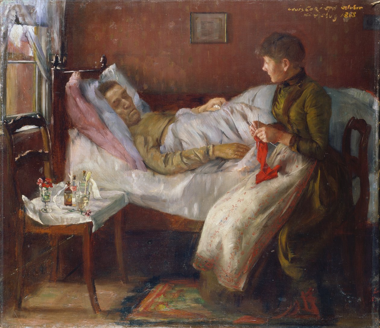 Il padre dell’artista sul letto di morte da Lovis Corinth