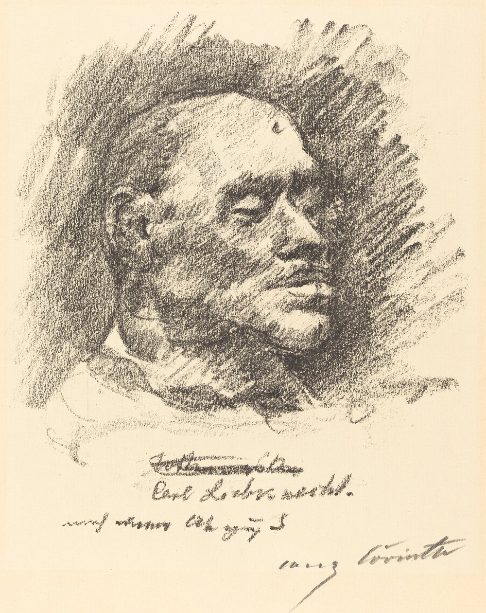Maschera mortuaria di Liebknecht da Lovis Corinth