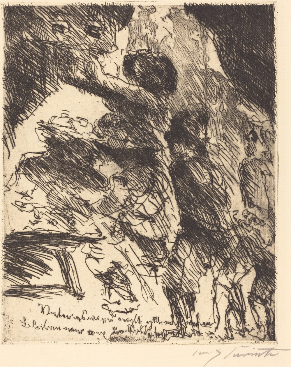 "Padre, non andrà bene, stiamo lontani dal gruppo di soldati" da Lovis Corinth