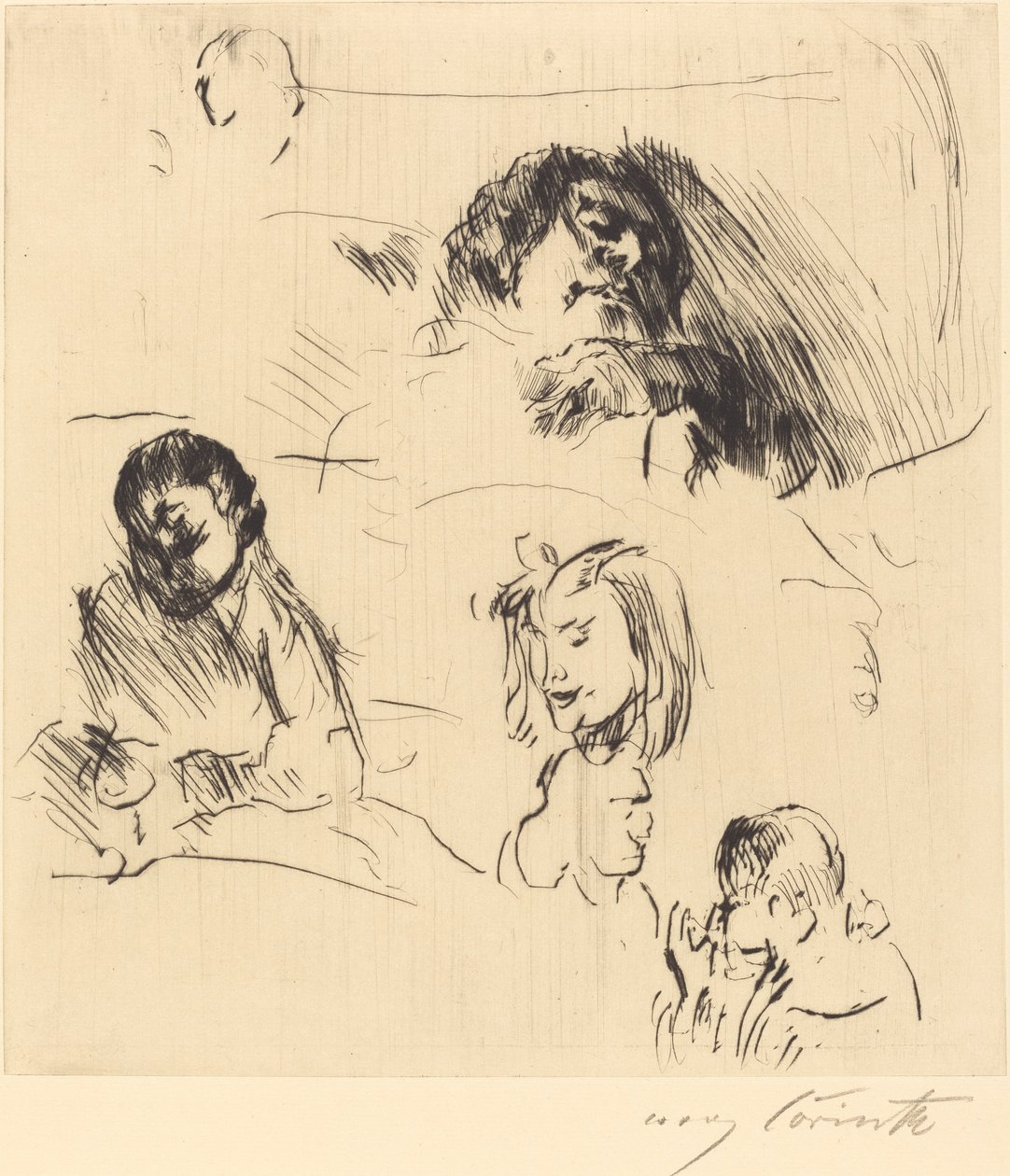 Verschiedene Bilnisstudien Schizzi di ritratti, 1920 da Lovis Corinth