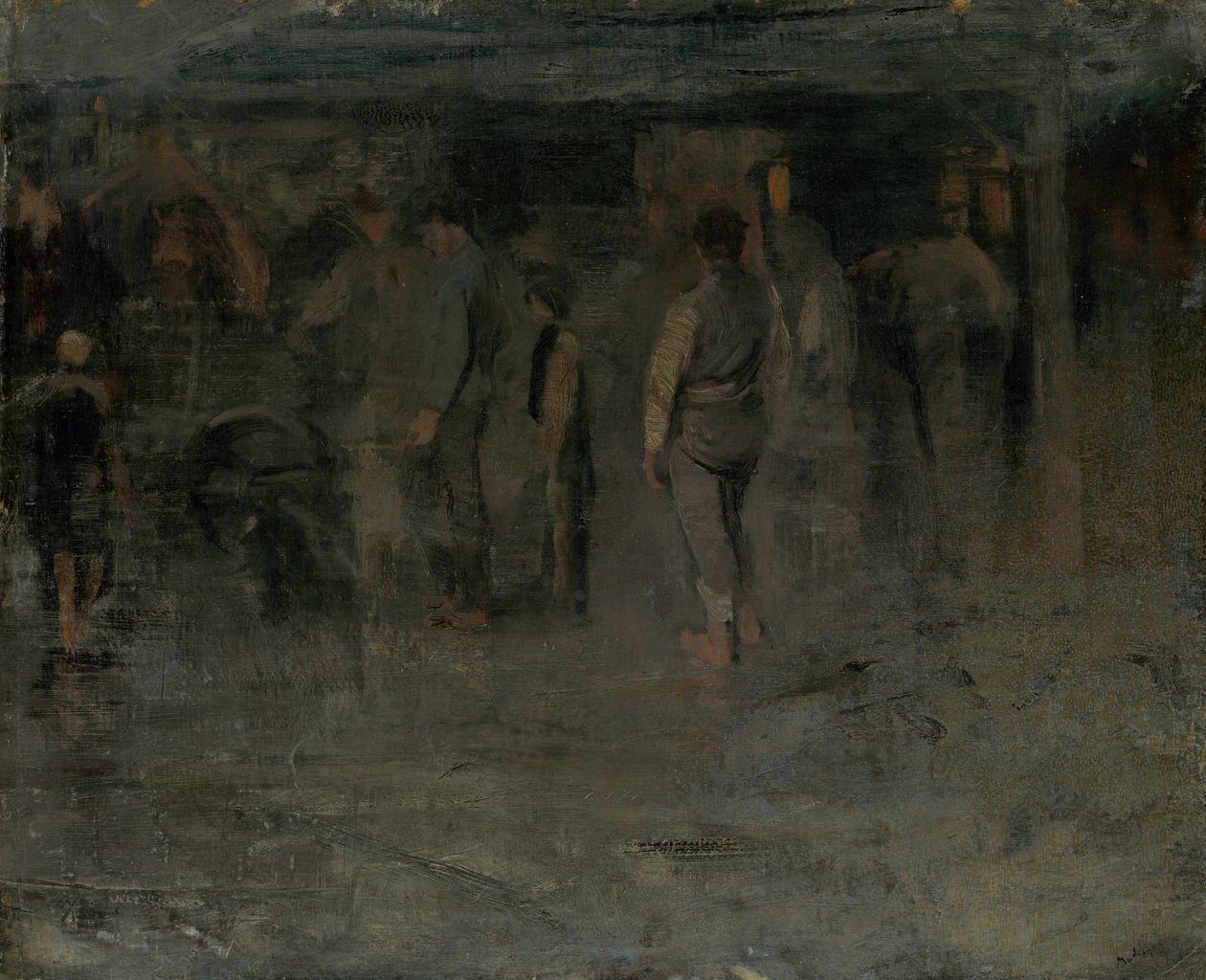 Fiera cupa II. (Schizzo di un gruppo di uomini) da Laszlo Mednyanszky