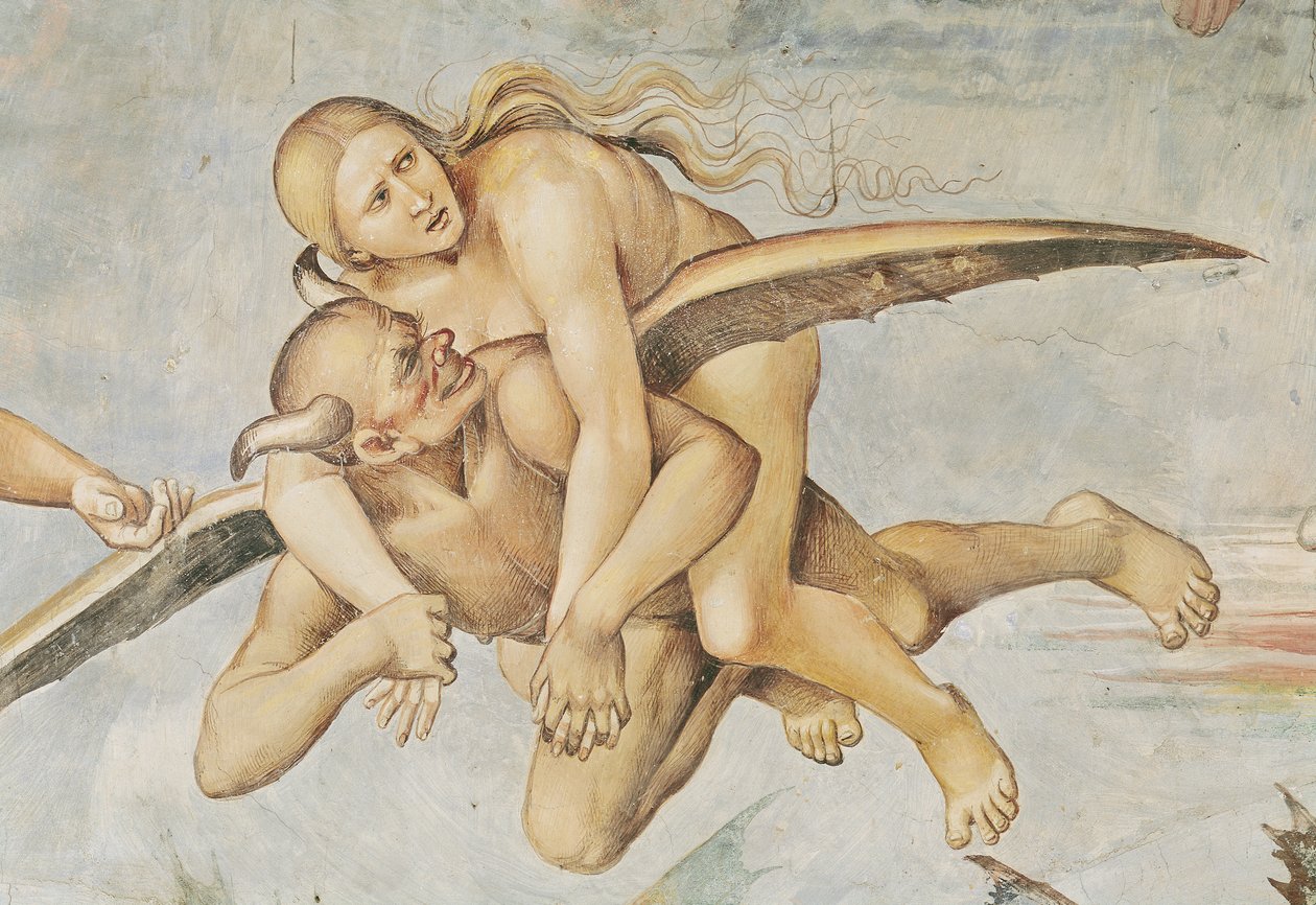 Uno dei Dannati che Cavalca un Diavolo, dal Giudizio Universale (dettaglio) da Luca Signorelli