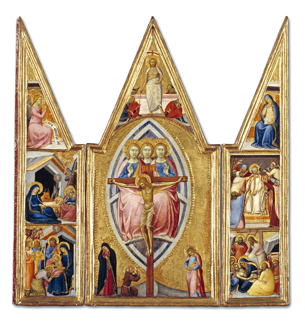 La Trinità e la Crocifissione con scene della vita di Cristo, c.1355 da Luca di Tommè