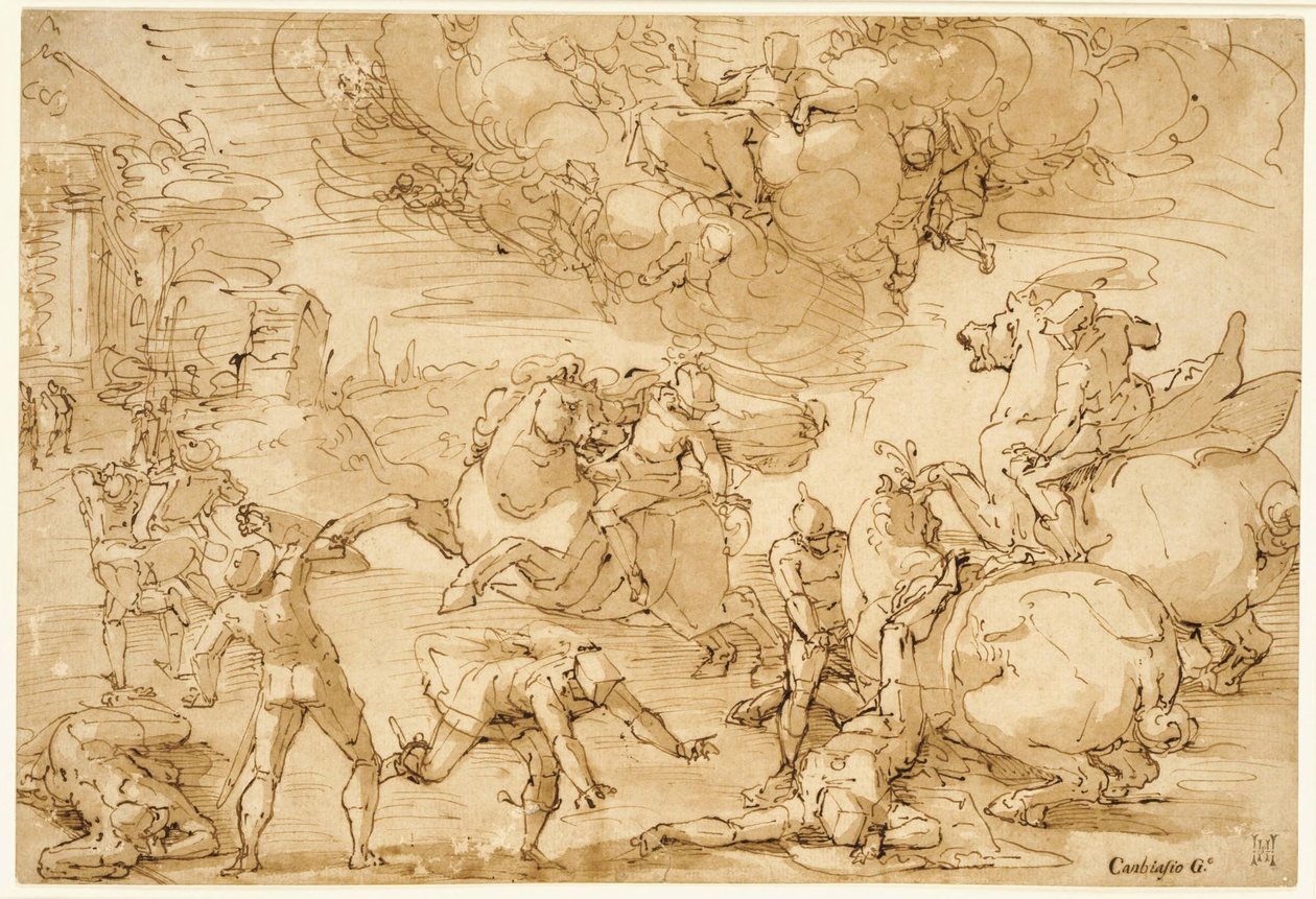 Die Bekehrung des Heiligen Paulus da Luca Cambiaso