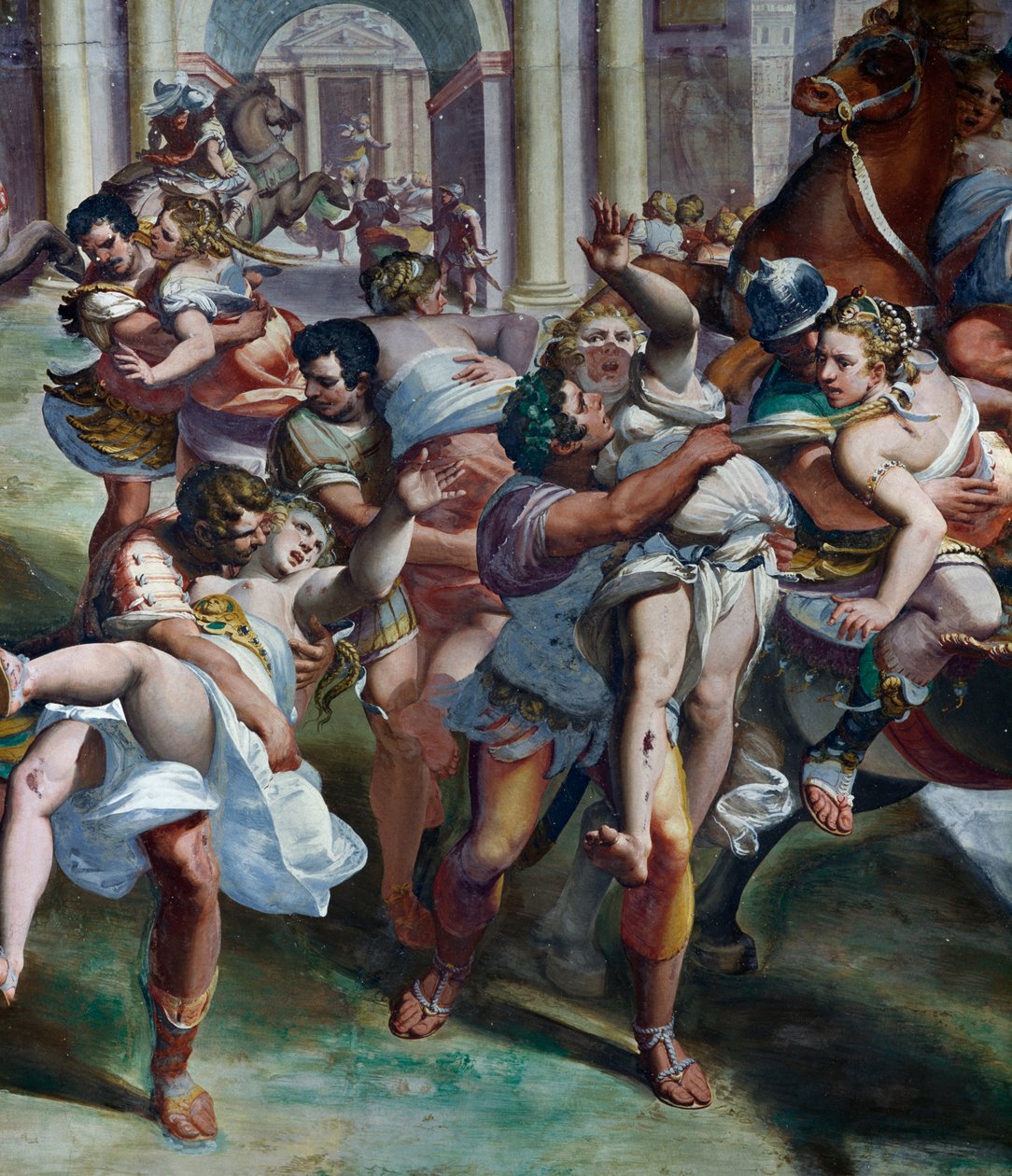 Il ratto delle Sabine, di Luca Cambiaso, dettaglio da Luca Cambiaso