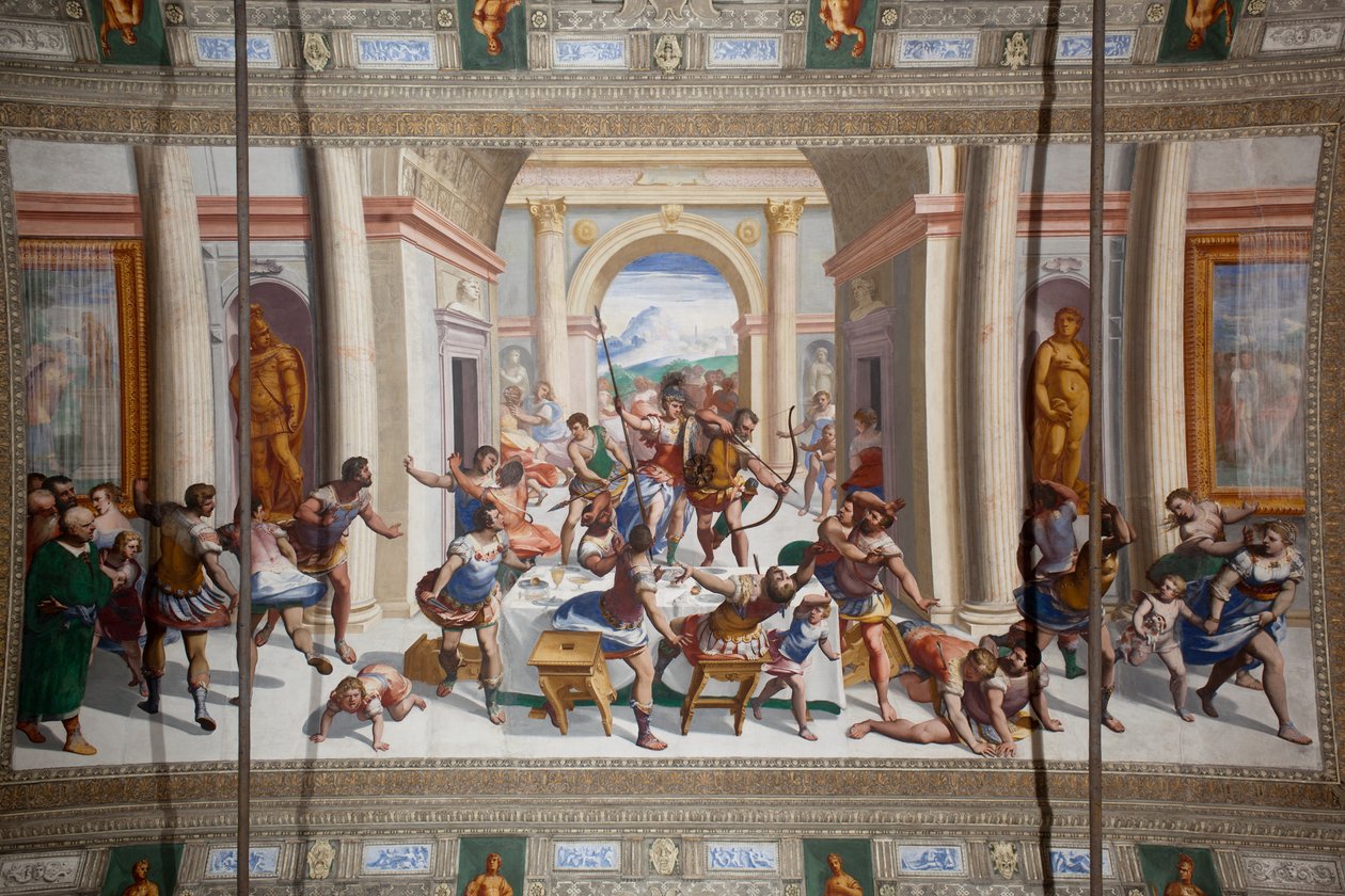 La storia di Ulisse (il ritorno), soffitto del Salone Cambiaso da Luca Cambiaso