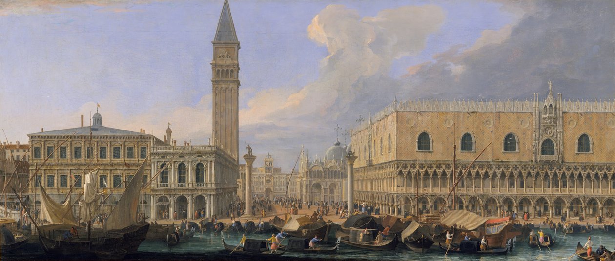 Il Molo, Venezia, dal Bacino di San Marco da Luca Carlevarijs